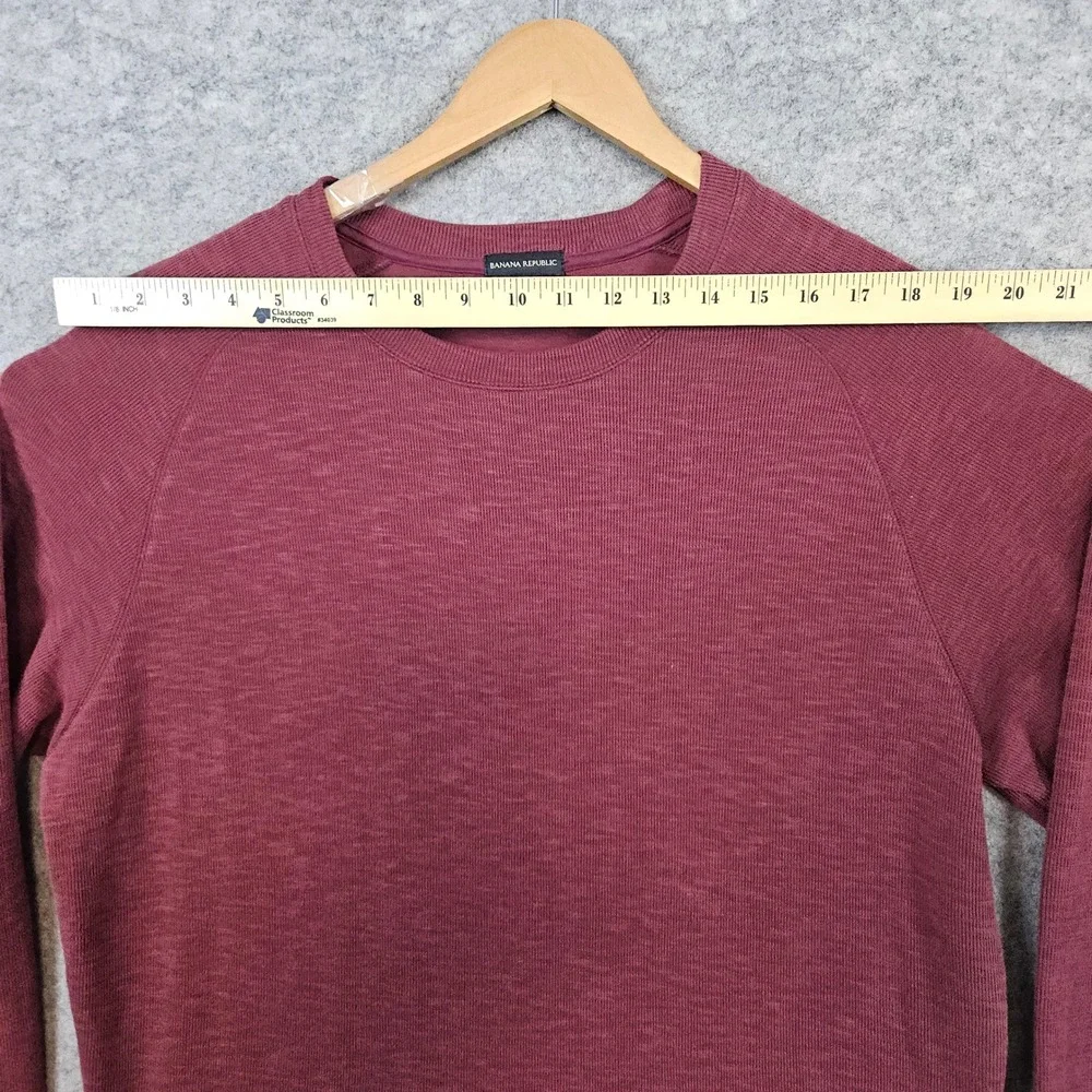 Banana Republic Men's Burgundy Crewneck Sweater‎ Size L Cotton/Polyester Blend